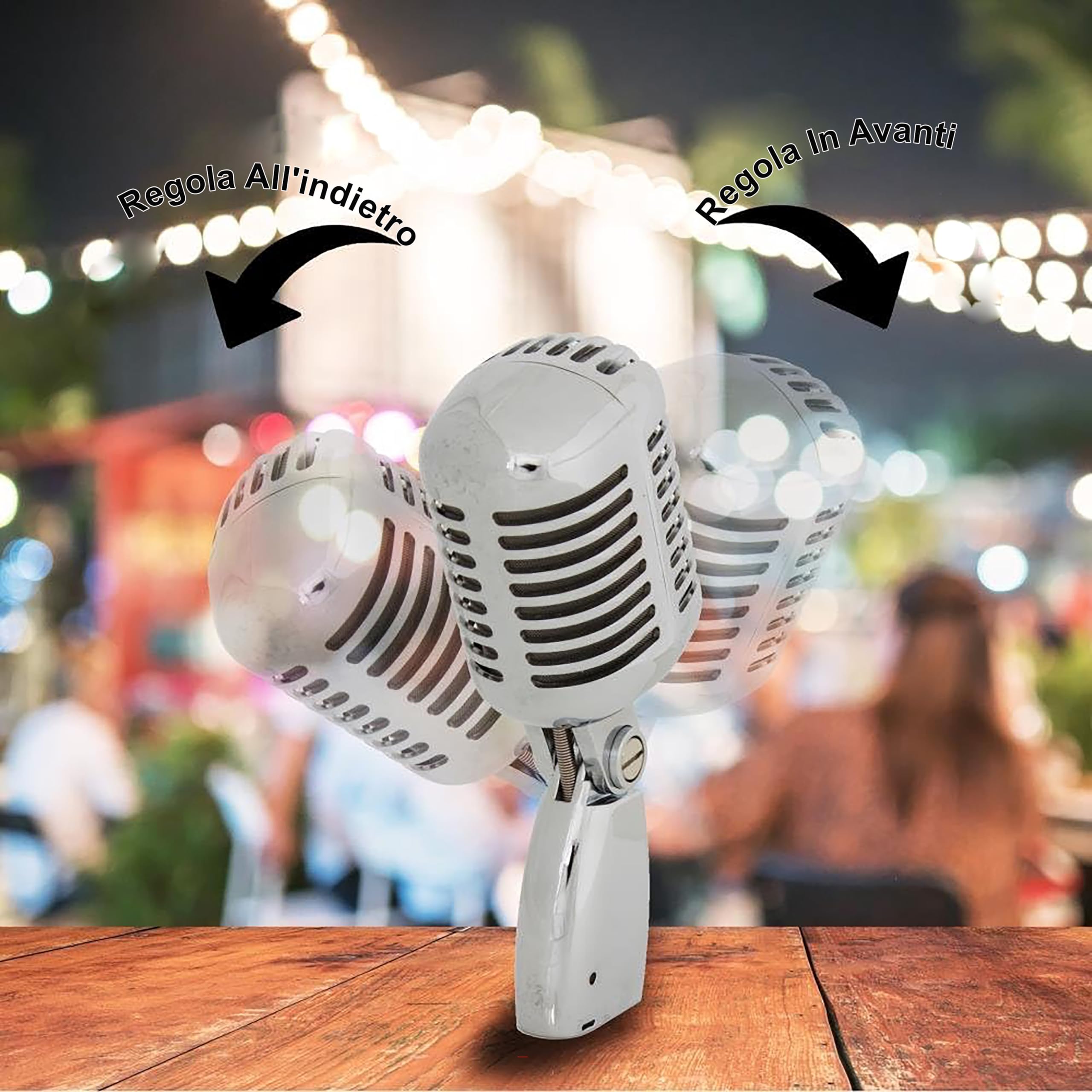 Pyle Microfono Vocale Dinamico Retro, Stile Vintage Metallico Unidirezionale Cardioide con Cavo XLR, Adattatore Universale, Registrazione in Studio e Performance Live