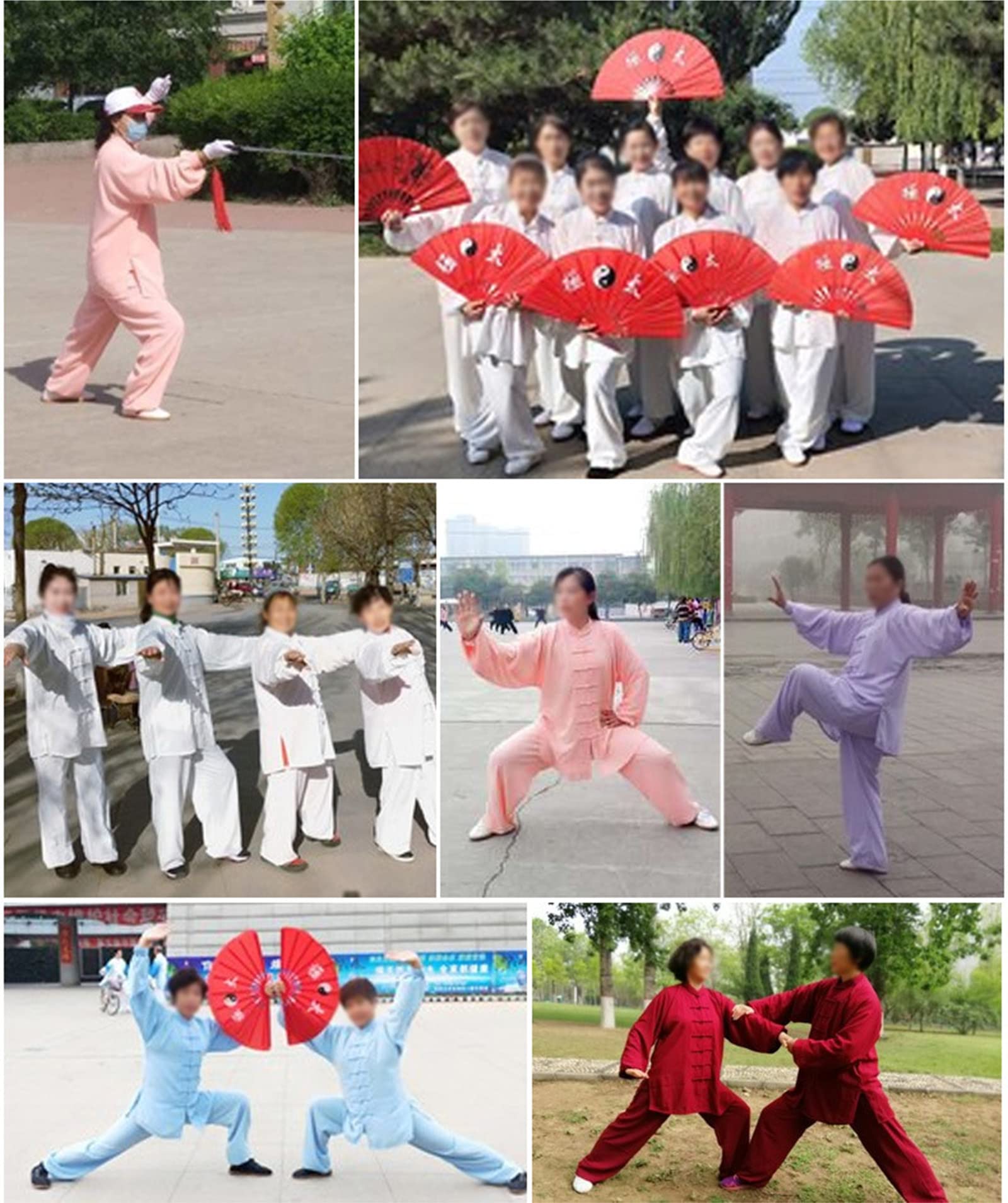 Donna Uomo Taiji Outfit Maniche Lunghe Fibbia a Disco Tradizione Cinese Kung Fu Suit Cotone e Lino Tai Chi Uniform Casual Traspirante Arti Marziali Mattina Esercizio Abbigliamento
