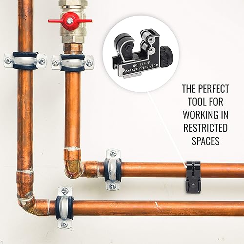 Miniatura 5 de Cortador de tubos [1/8" - 1 1/8"] Herramienta de corte de tubos para tubos de cobre, tubos de acero inoxidable, metal, plástico, latón - Cortador de