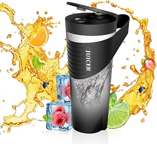 Licuadora portátil para batidos y batidos de 4000 mAh, tipo C, recargable, 460 ml, licuadora personal con 6 cuchillas afiladas, potente vaso exprimidor de 22000 r/m, para viajes, gimnasio, oficina