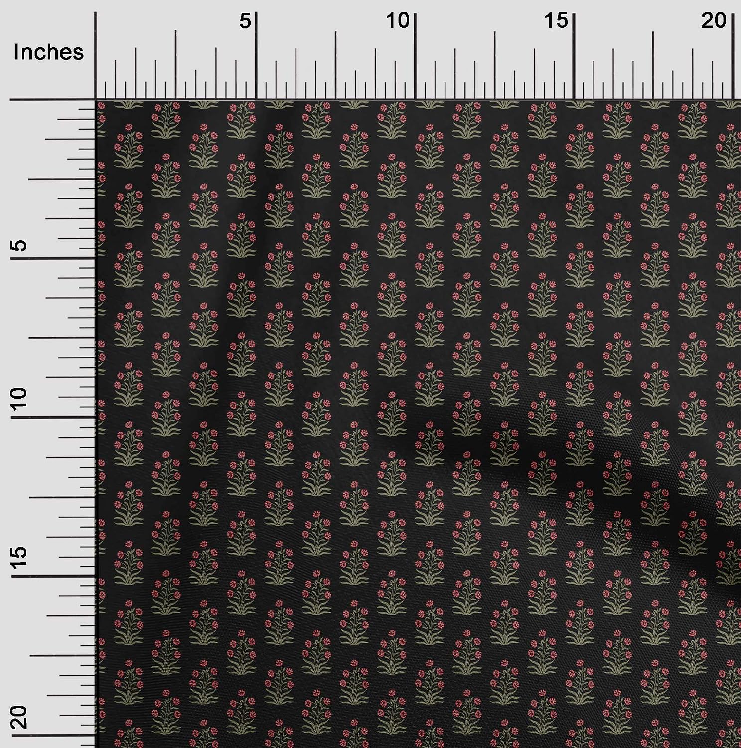 oneOone Cotton Flex Black Fabric Asian Block Sewing Craft Projects Fabric Prints By Yard 40 Inch Wide-82