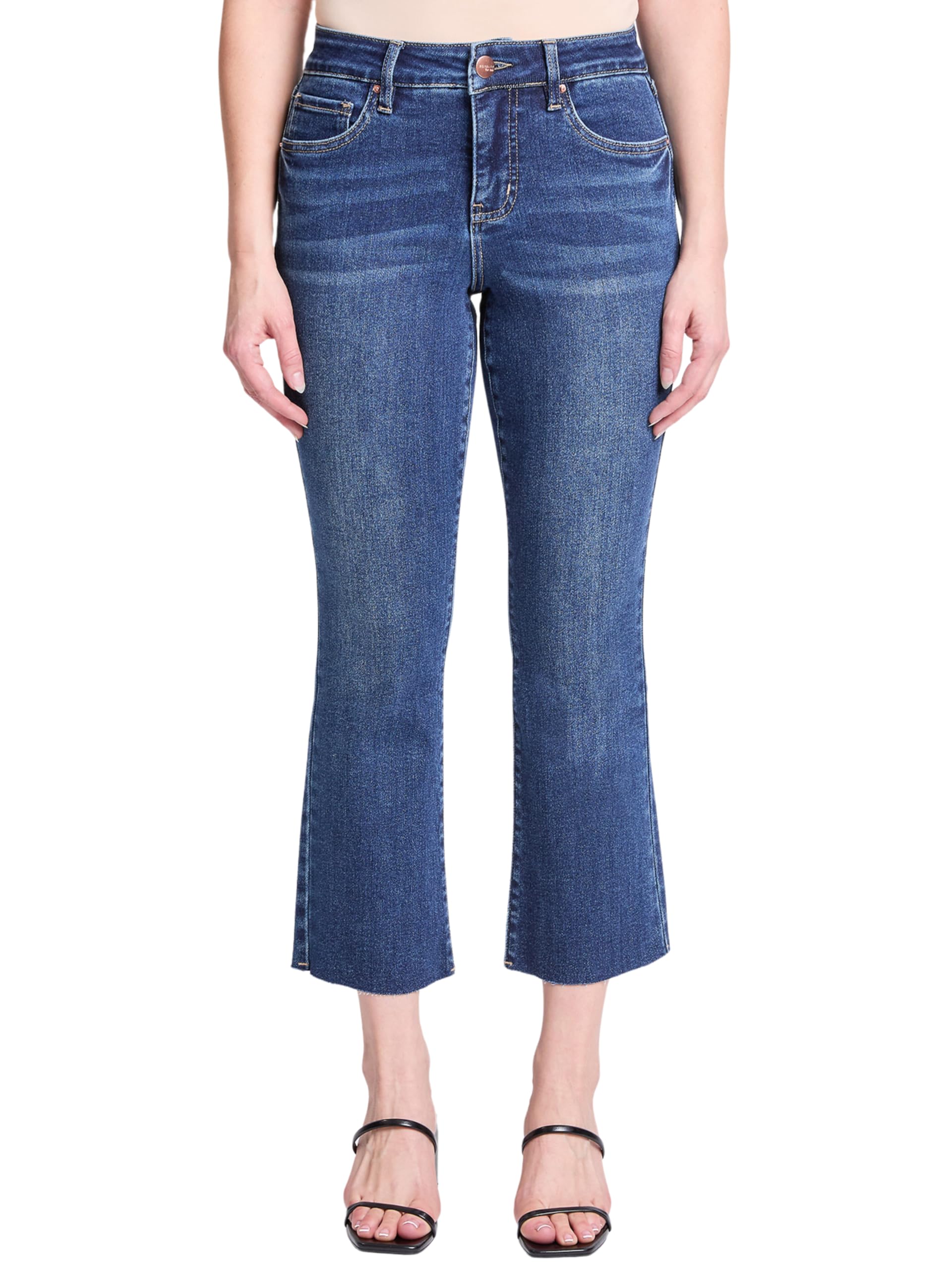 Royalty For Me Womens Women's Premium Stretch Cropped Kick Flare