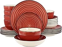 Vista 8 de Elama Gia - Juego de vajilla de cerámica (24 piezas), color crema