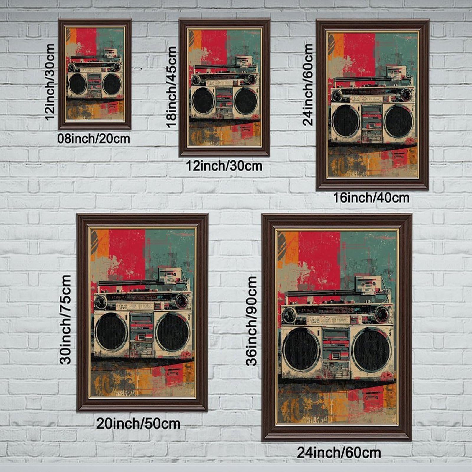 AYINUER Poster su tela retrò Boombox per la decorazione della casa regalo