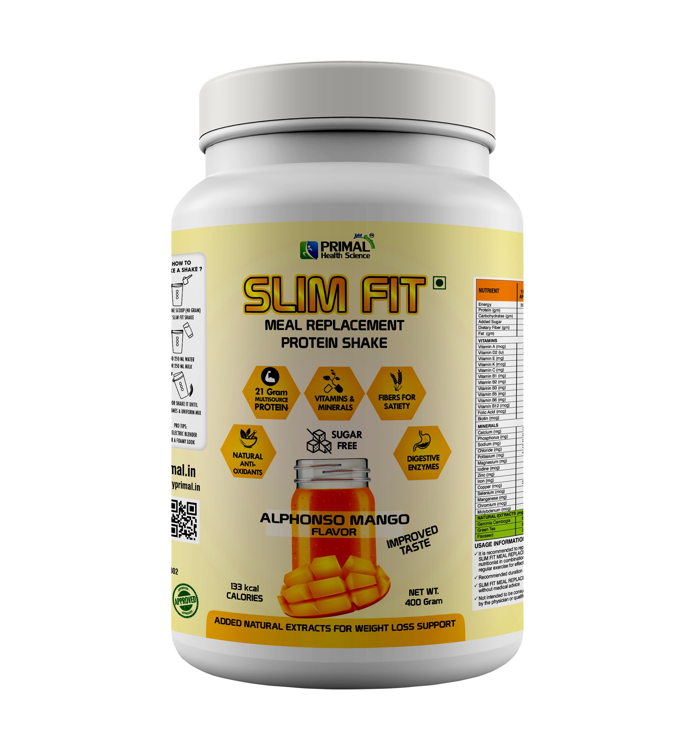 Meal Replacement Shake For Weight Control & Management | Sugar Free Prptein Powder | Fiber | Digestive Enzymes | Vitamins & Minerals (Smooth Mango, 1 KG)… (1 kg)