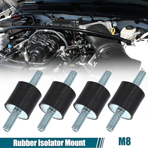 Miniatura 2 de X AUTOHAUX 4 piezas M8 - Amortiguador aislante de goma antivibración para automóvil, 0.984 x 0.787in, montaje de bobina de goma, soportes para