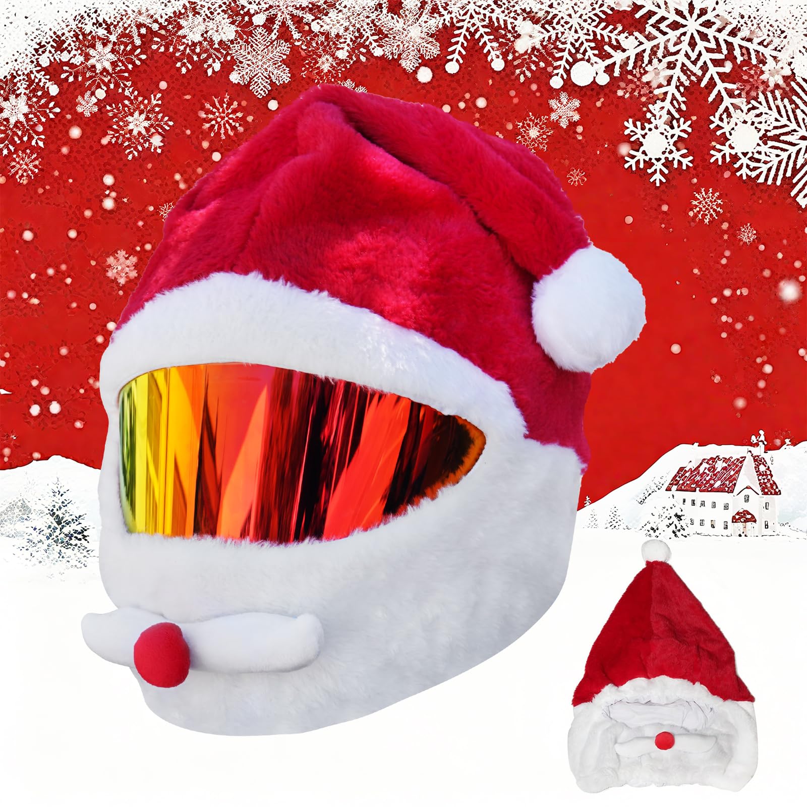 サンタクロースフェイス Amazon.com: Funny Christmas Motorcycle Helmet Cover Fun