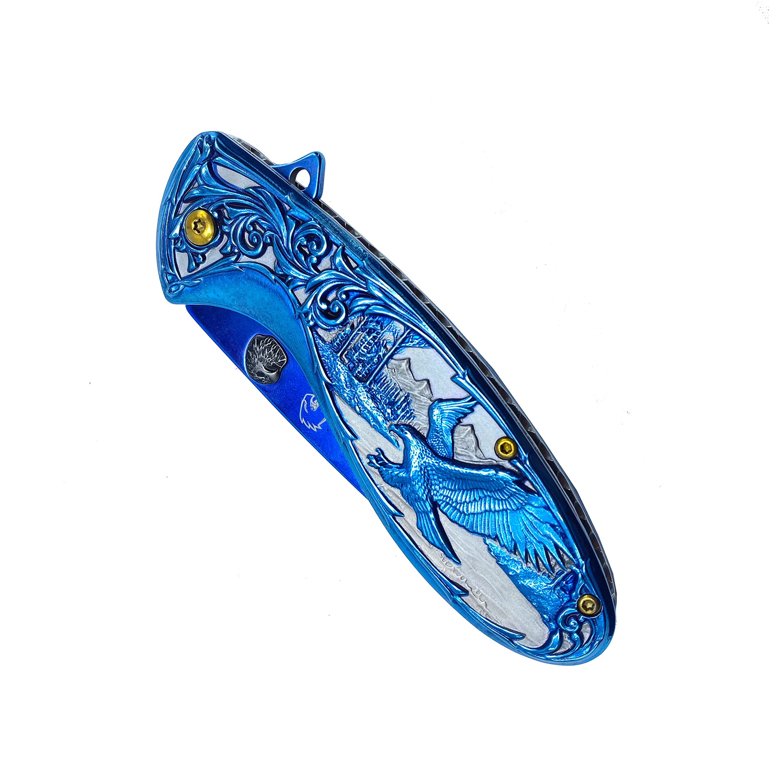 Amazon.com: Falcon 8 Inch American Eagle Engraved Folding Pocket