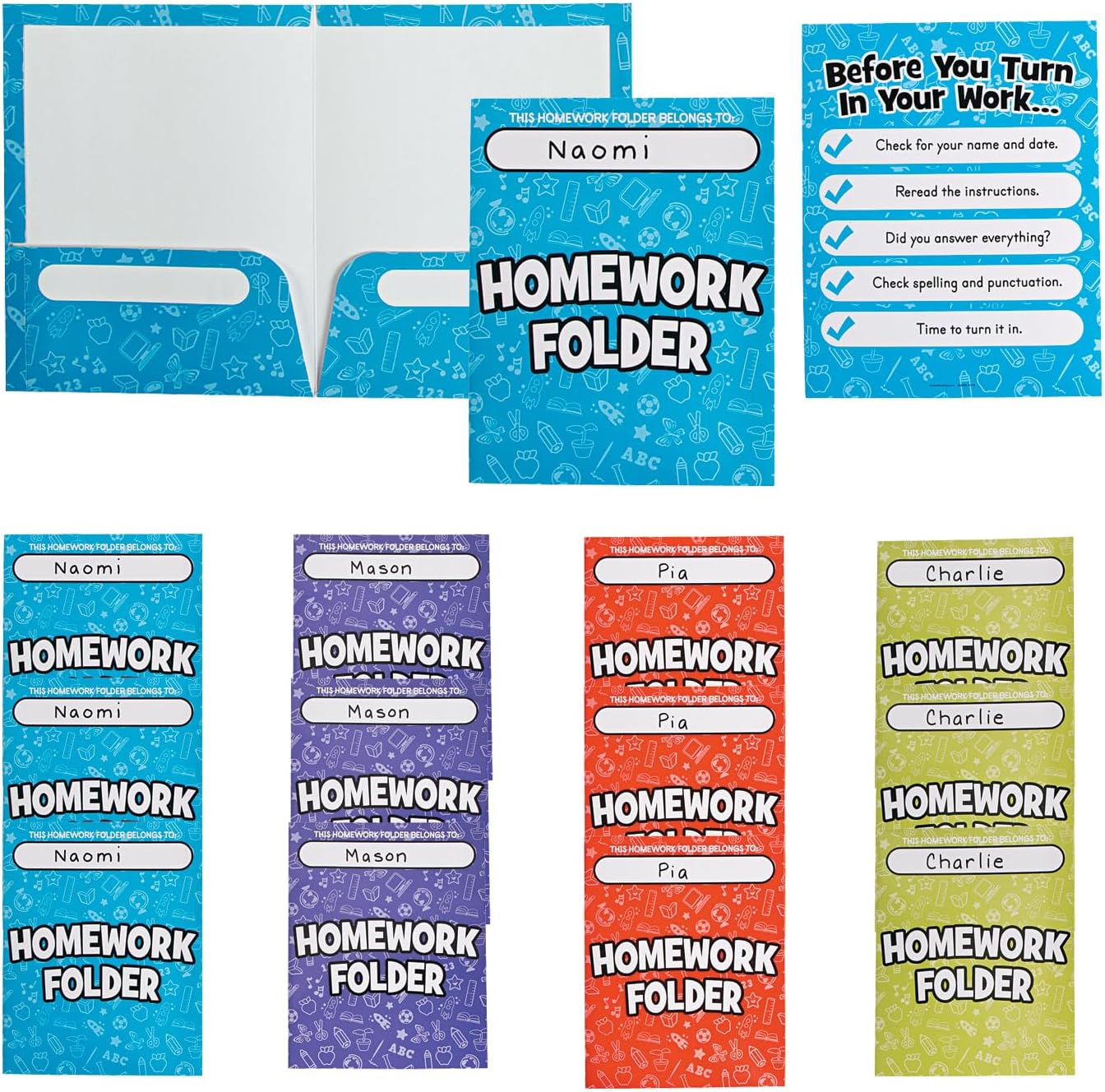Fun Express School Folders for Kids 12 Pack