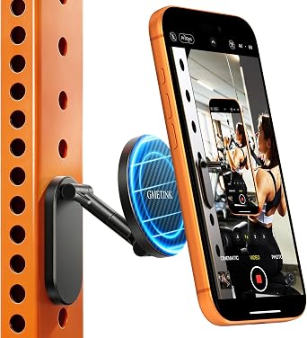 360 Dual Magnetic Phone Holder | Dual-magnet Metal Mount for Golf Cart, EZGO, Club Car, Gym, Kitchen & Tool Room, Fits for MagSafe iPhone or Android Devices