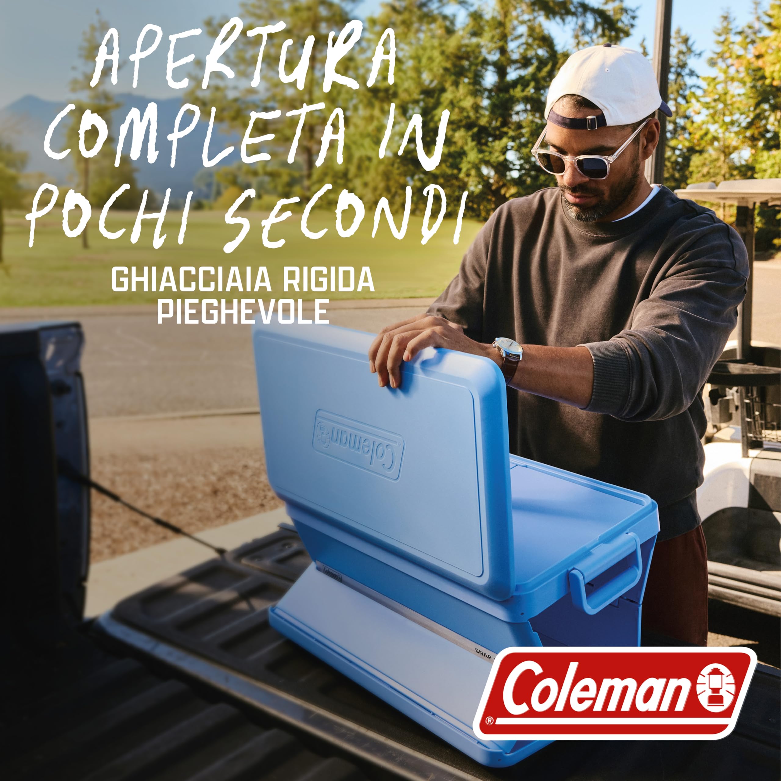 Coleman Snap 'N Go 35QT Borsa frigo pieghevole |Borsa frigo rigida isolata e compatta|Capacità 33 L |Conserva il ghiaccio per 2 giorni |Rivestimento interno rimovibile |Ideale per picnic e campeggio