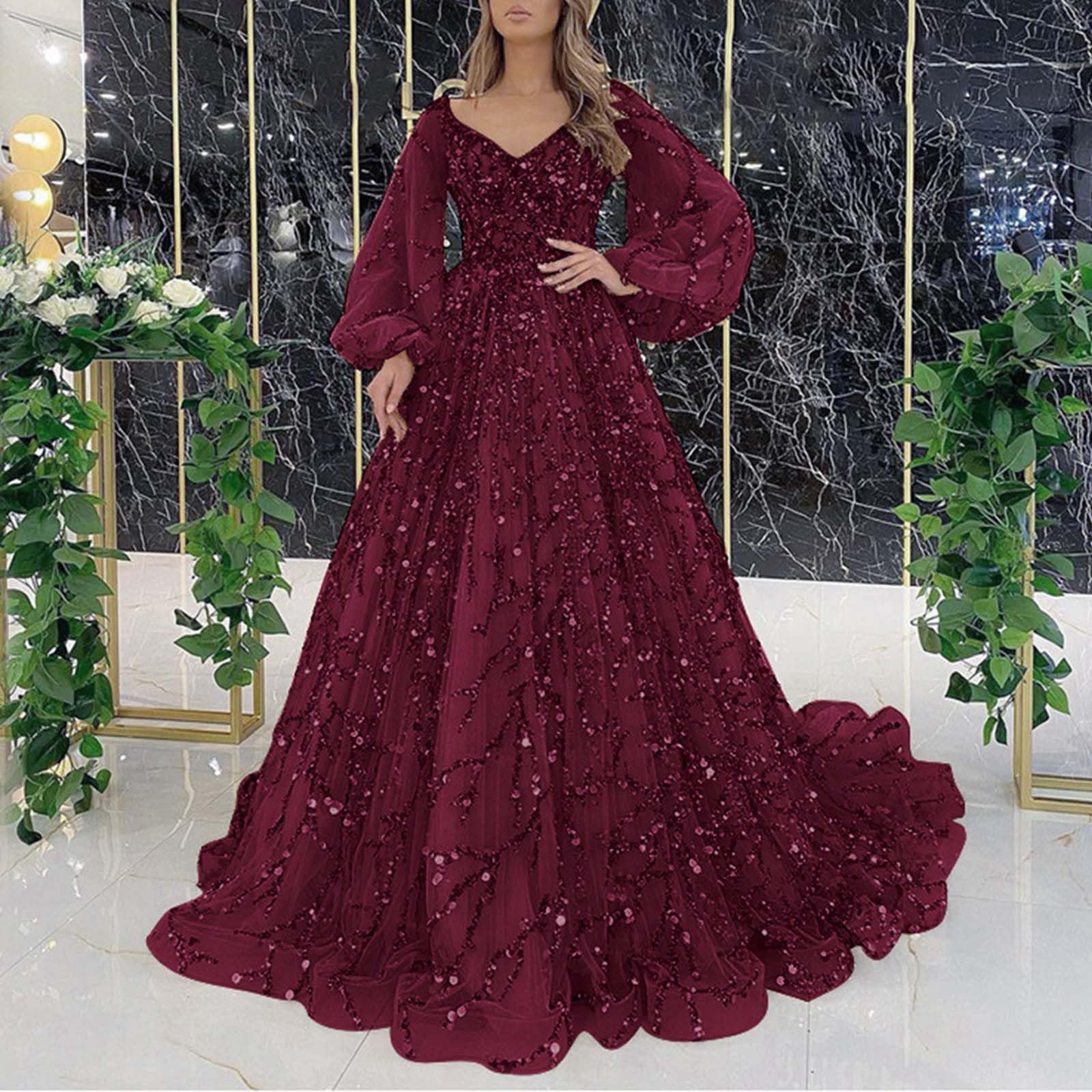 Vestidos De Fiesta Mujer Elegantes Ropa Boda Trajes Primavera Otoño Vestido Manga Larga Nochevieja Tallas Grandes Invierno Largos Elegante