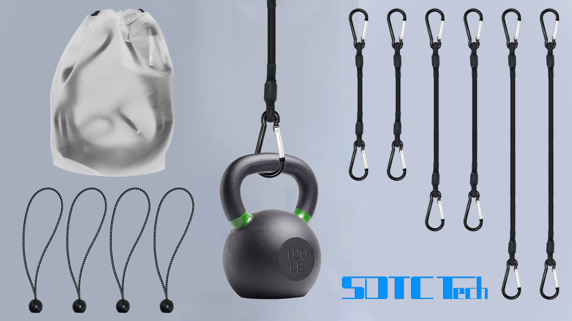 Sall Bungee Cords With Hooks 12 Pack, 10" Ini Adjustable Rubber