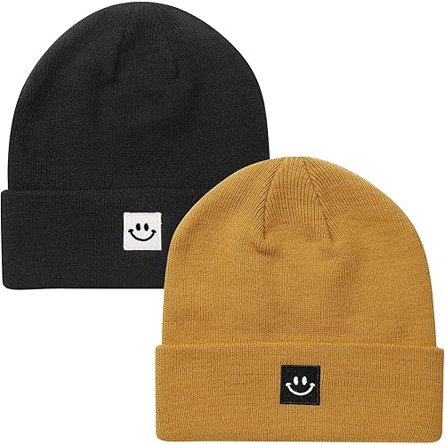 Knit Beanie Hat for Men/Women 2Pack