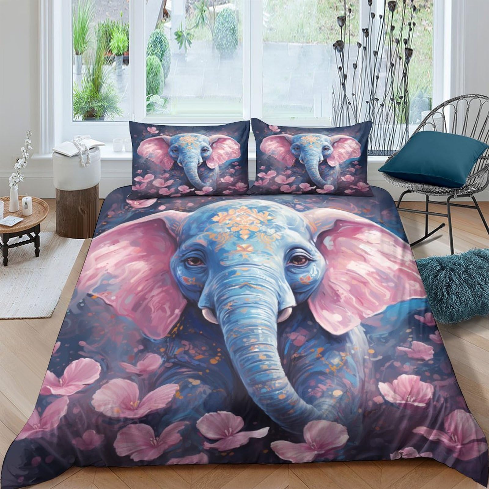 Parure de lit microfibre 3D motif Les Fourmis avec housse de couette 200x200 cm et taies d'oreiller