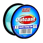 Zebco Outcast Monofilament Fishing Line, 375-Yards, 12-Pound, Low Memory and Stretch, High Tensile Strength, Blue