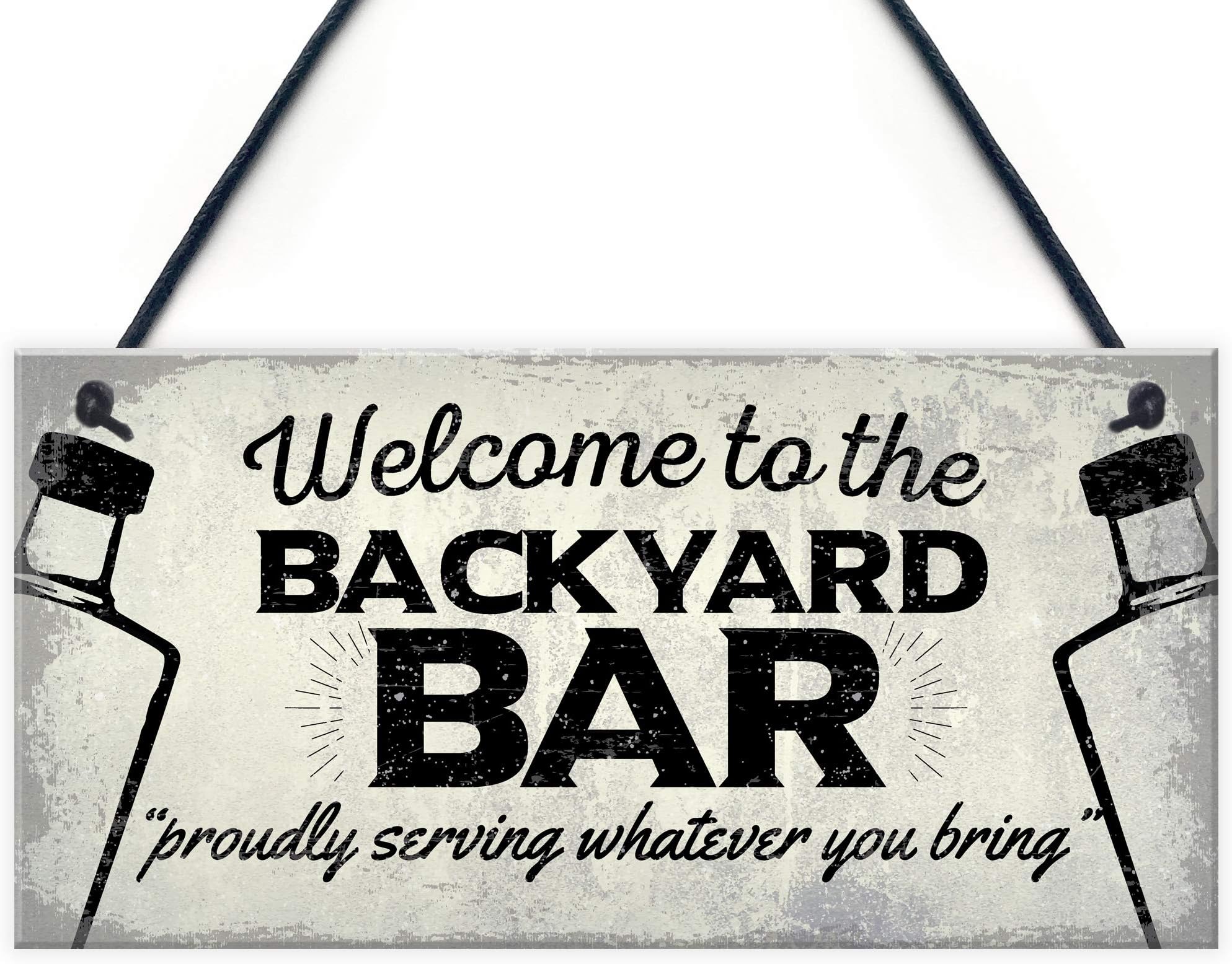 Red Ocean Backyard Bar Garden Hanging Plaque Alcohol Man Cave Vintage Beer Gin Shed Sign Decor Gift