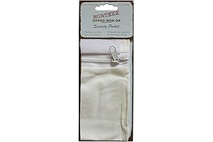 Iron On Zipped Security Pocket - Passport Sized, White