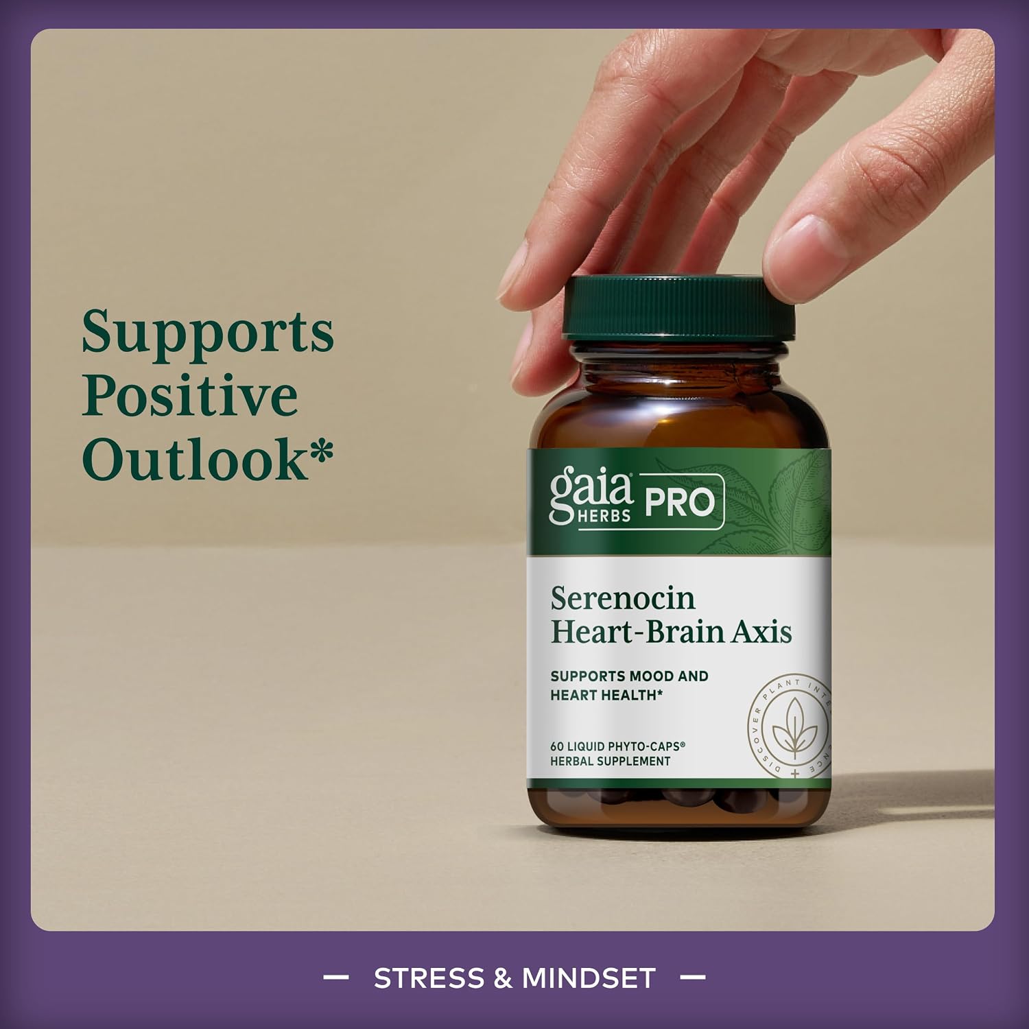GAIA HERBS PRO Serenocin Heart-Brain Axis - Heart Health Support - with Turmeric Root, Hawthorn Berry, Fenugreek Seed & More - Organic & Vegan - 60 Liquid Phyto-Caps (60 Servings)