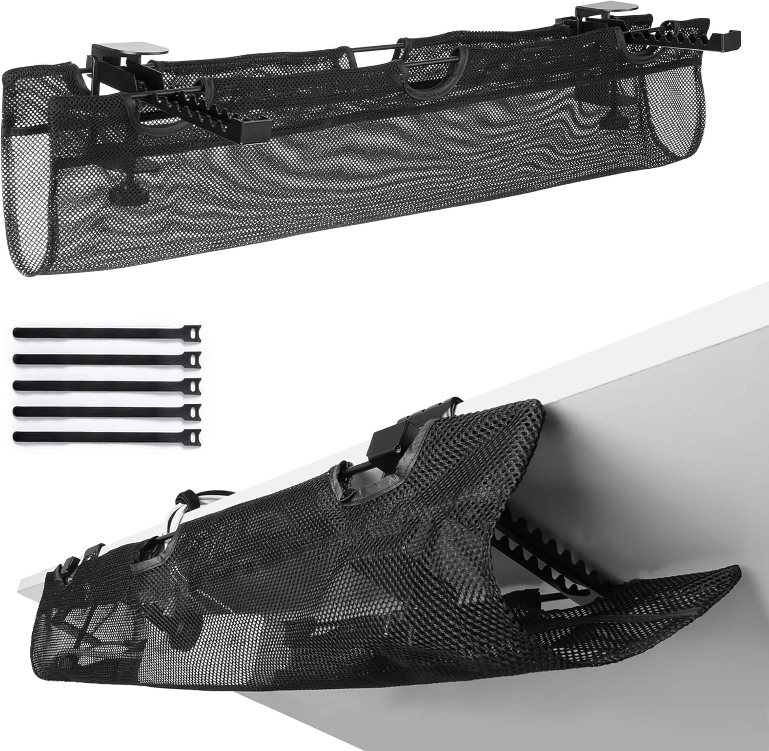 Organización de cables de malla para debajo del escritorio, bandeja de administración de cables de 36 pulgadas para regleta de alimentación de