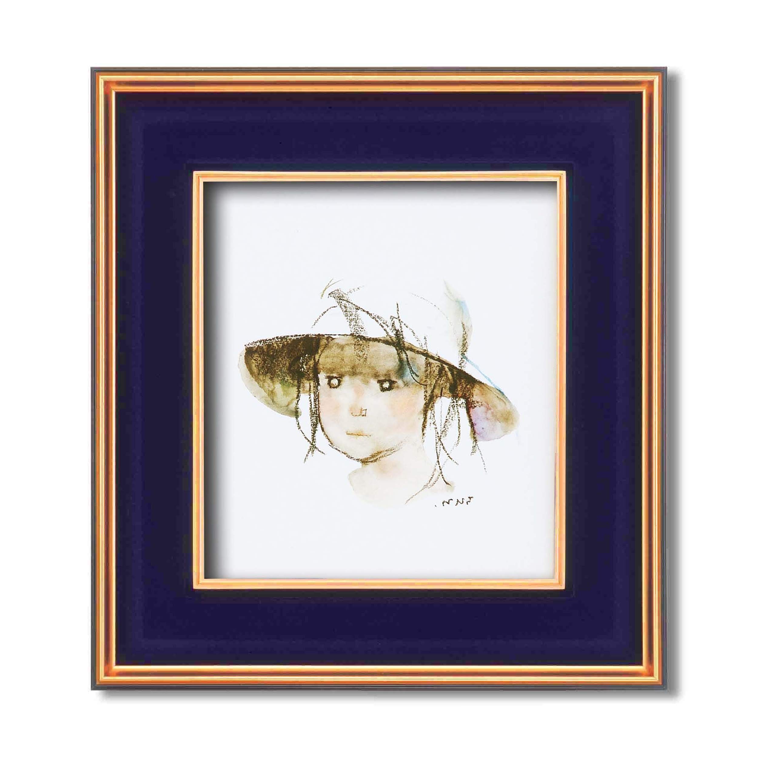 Amazon.co.jp: 114996 いわさきちひろ色紙額(黒金) 少女像 : 文房具