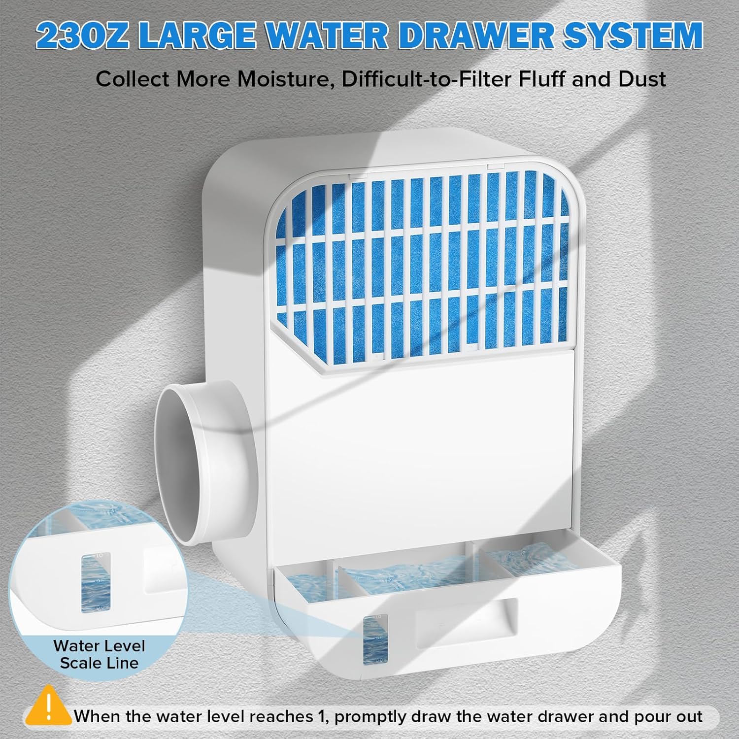 Narremcoy 6-Layer Pro Indoor Dryer Vent Kit, Enhanced Air Quality, 3-in-1 Energy Efficient Dryer Lint Trap, 10ft foil hose & Water Drawer System for Electric Dryer (10 Pack Filters)