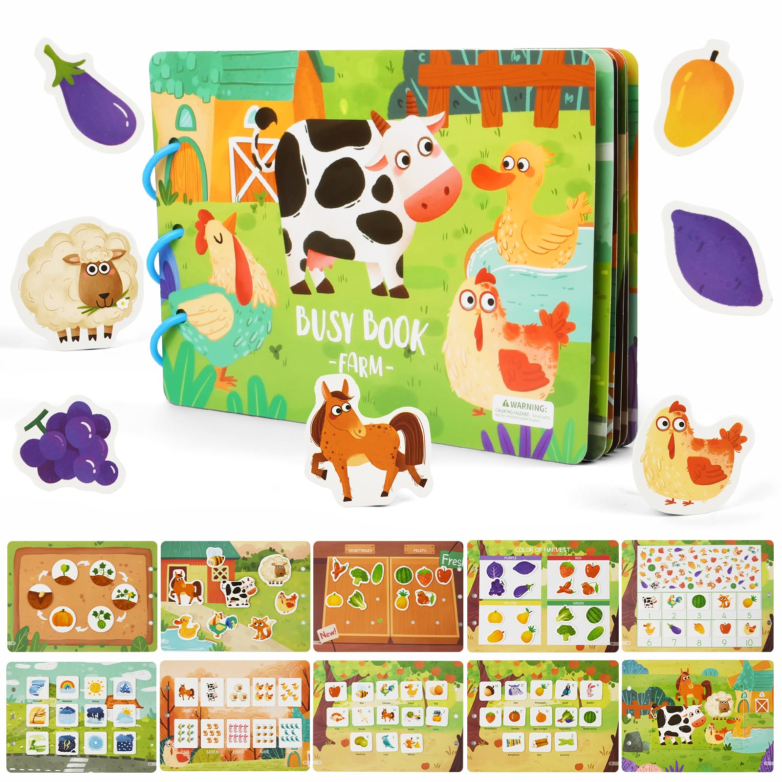 AYESY Busy Board for Toddlers Montessori Toys Busy Book for 3 4 5 6 Year Old Boys Girls,Sensory Board Educational Activities Toy for Fine Motor Skills Learning,Travel Toy for Plane Car
