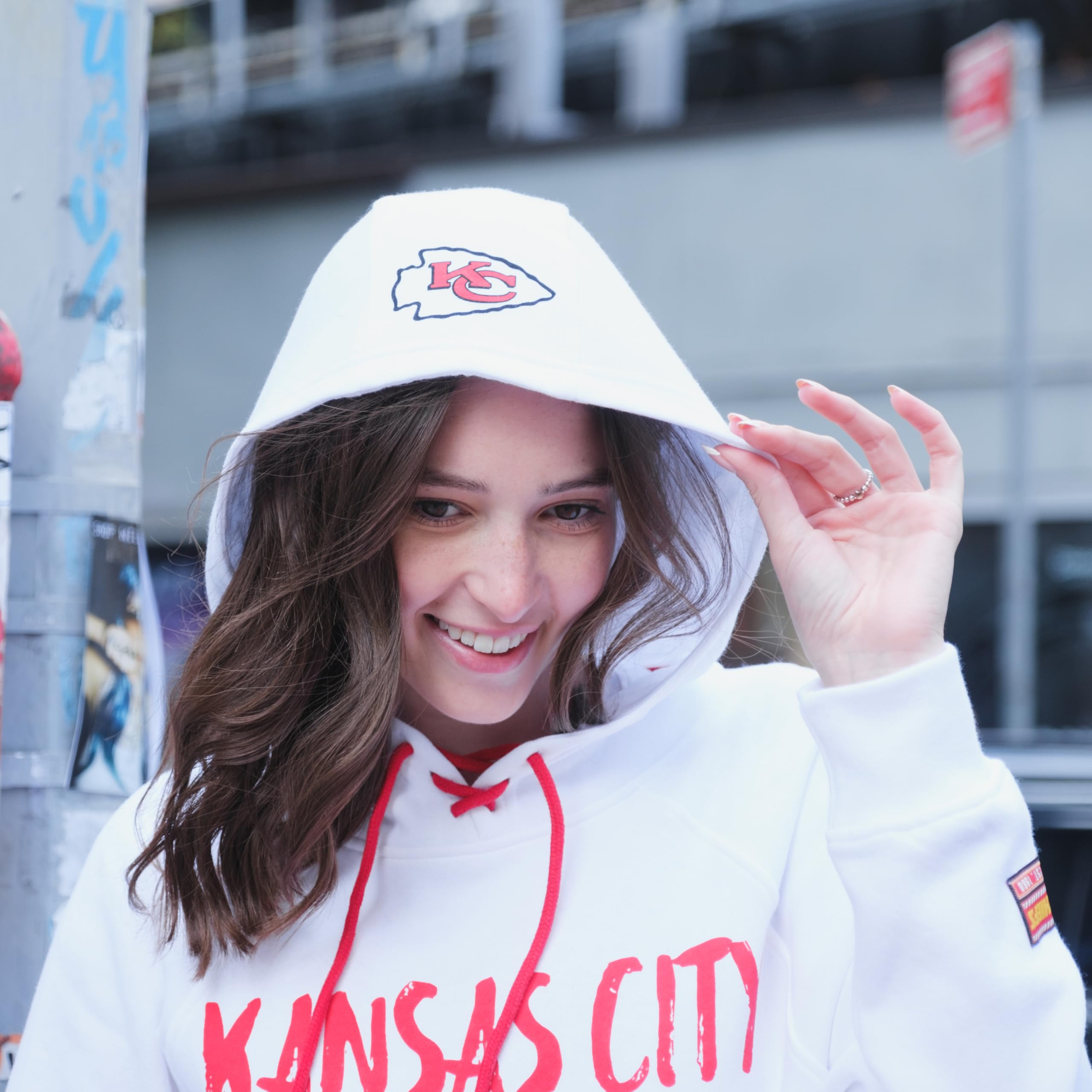Ultra Game Women's NFL Official Super Soft Tie Neck Hoodie Sweatshirt