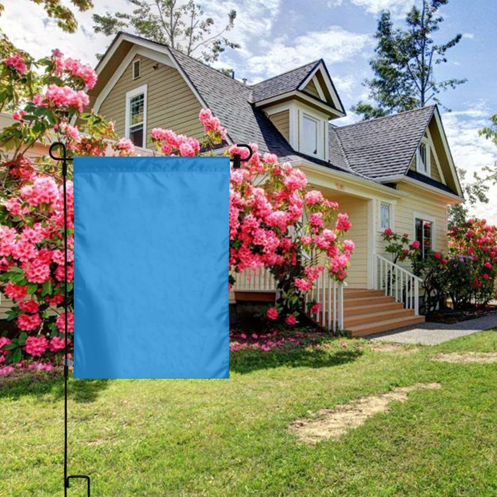 Gartenflagge Mit Katzenmotiv In Rosatönen – 100% Polyester, 30,5x45,7 Cm, Für Balkon, Terrasse & Garten