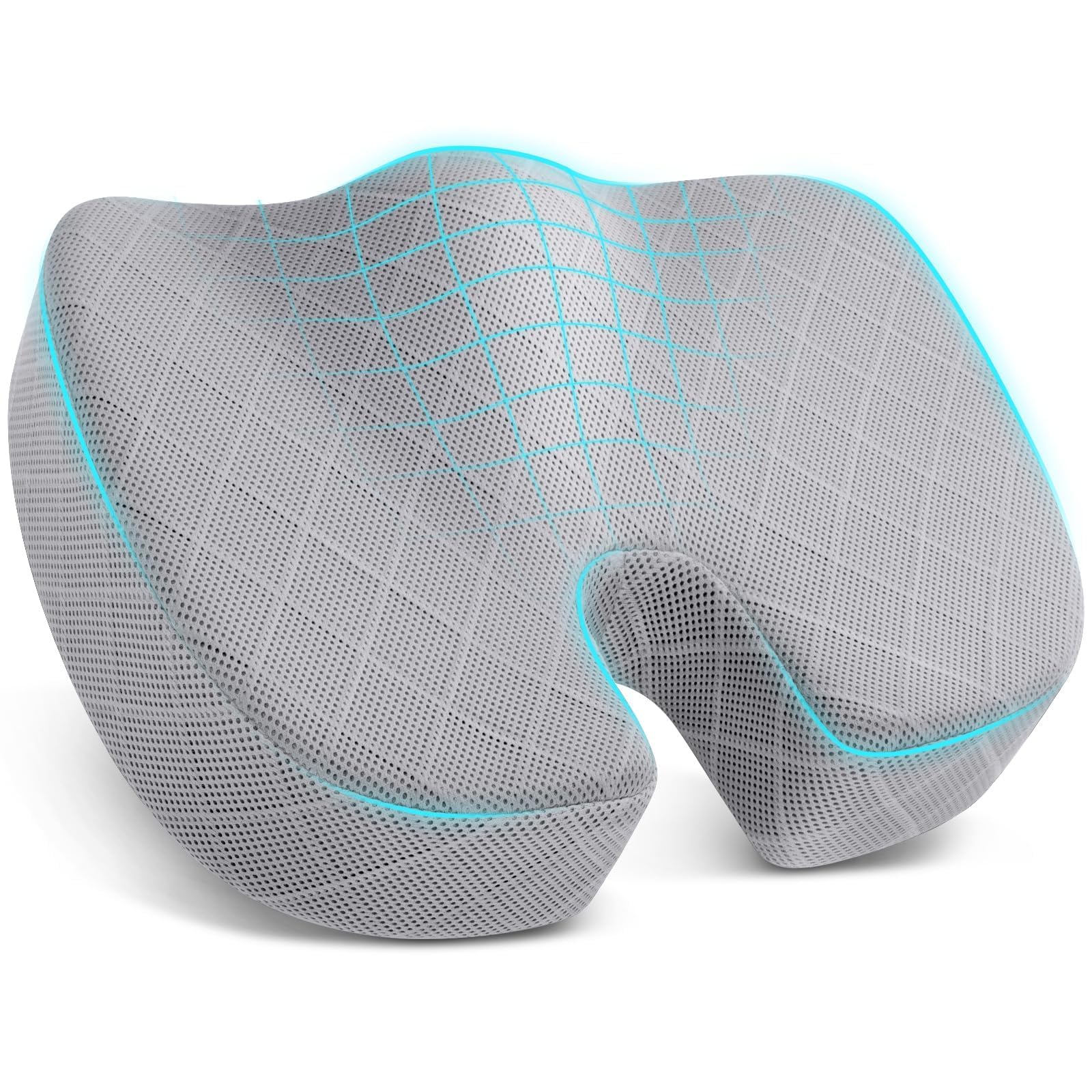 TushGuard Office/Car Seat Cushion, Non-Slip Sciatica & Back Coccyx Tailbone Pain Relief Chair Pad, Memory Foam Butt Pillow for Computer Desk,