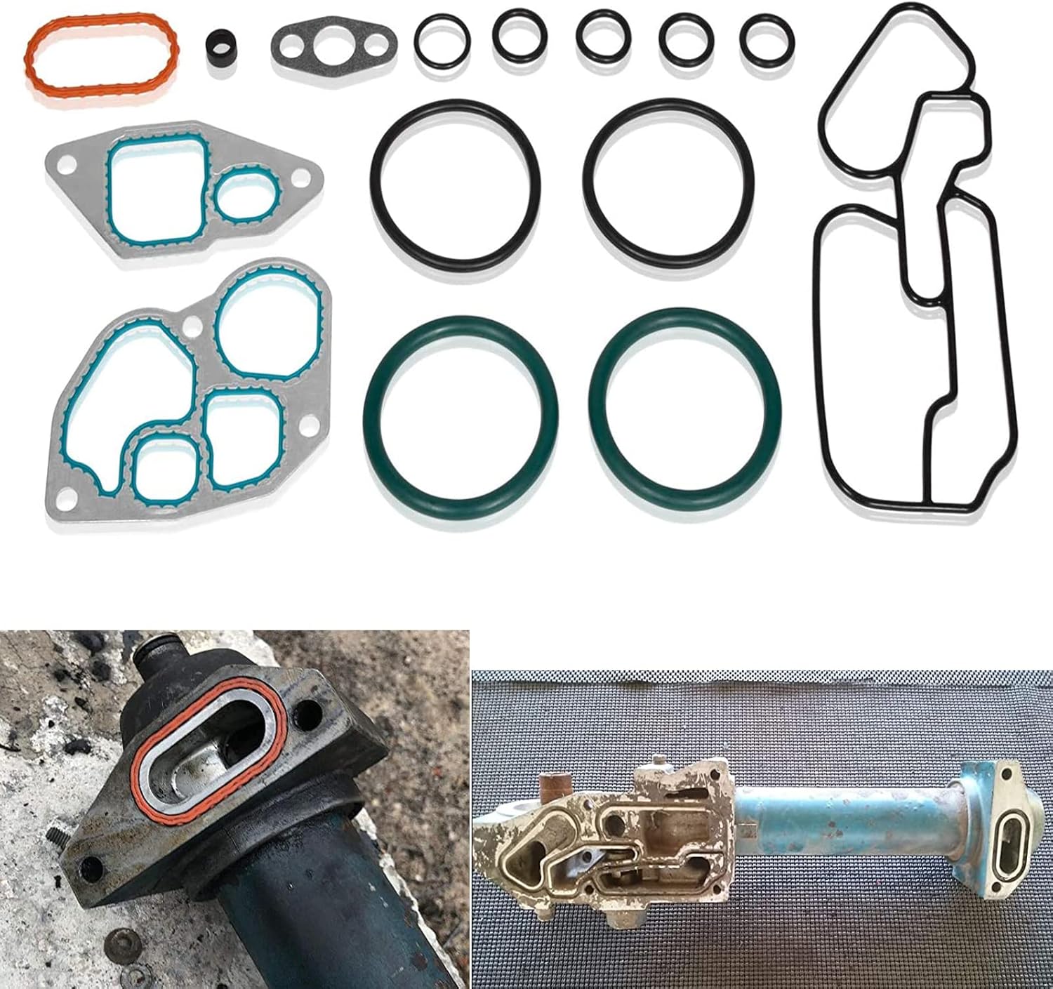 YMT Oil Cooler Mounting Gasket Kit for 1993-1997 Suitable for Navistar & International DT466E 1823182C95, 1823182C94, 1823182C93, 1823182C92, 1823182C91