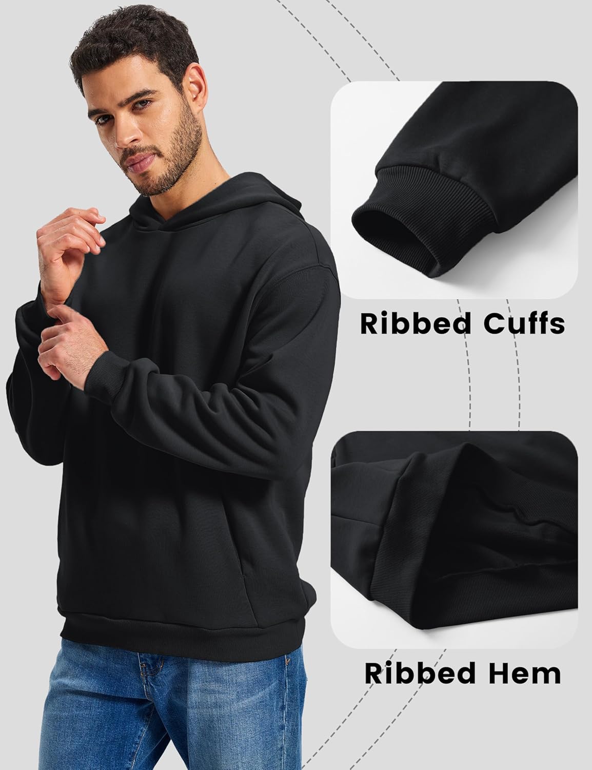 MAGCOMSEN Mens Hoodies Fashion Casual Athletic Hoody Pullover Fleece Lined Simple Soft Sweatshirts with Kangaroo Pocket - Image 5