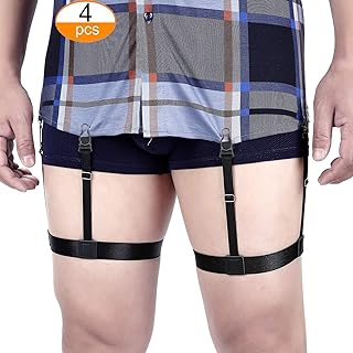 Ferma camicia, confezione 4 pezzi ferma camicia (2 paia) per mantenere la camicia nei pantaloni, nero