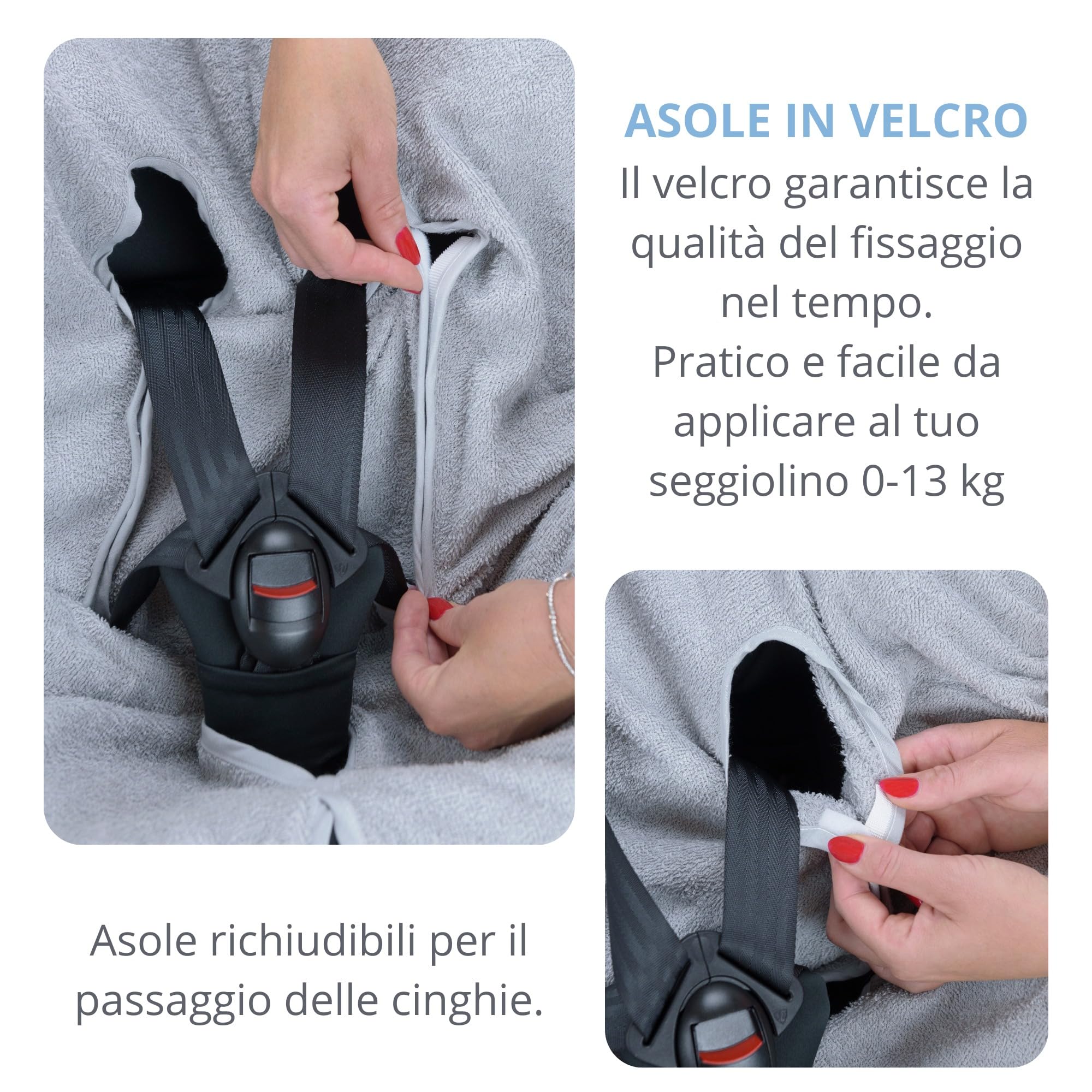 Babysanity spugna copri ovetto seggiolino 0-13 Kg cotone 100% adattabile alla maggior parte di ovetto in commercio (BIANCO COTONE)