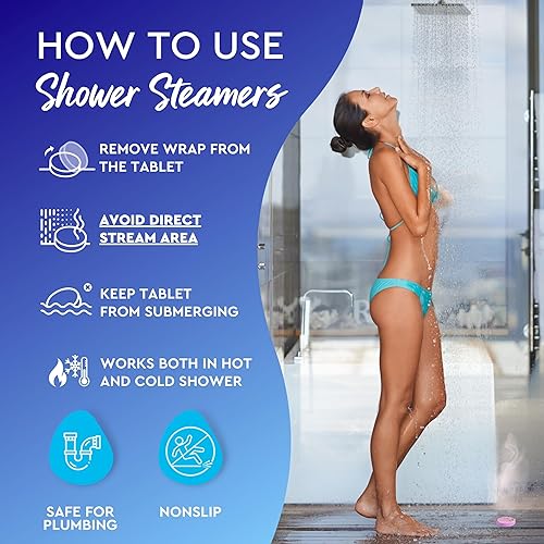 Miniatura 6 de Cleverfy Shower Steamers - Caja de regalo variada de 6 bombas de ducha con aceites esenciales. Regalos de cumpleaños para mujeres y regalos del día