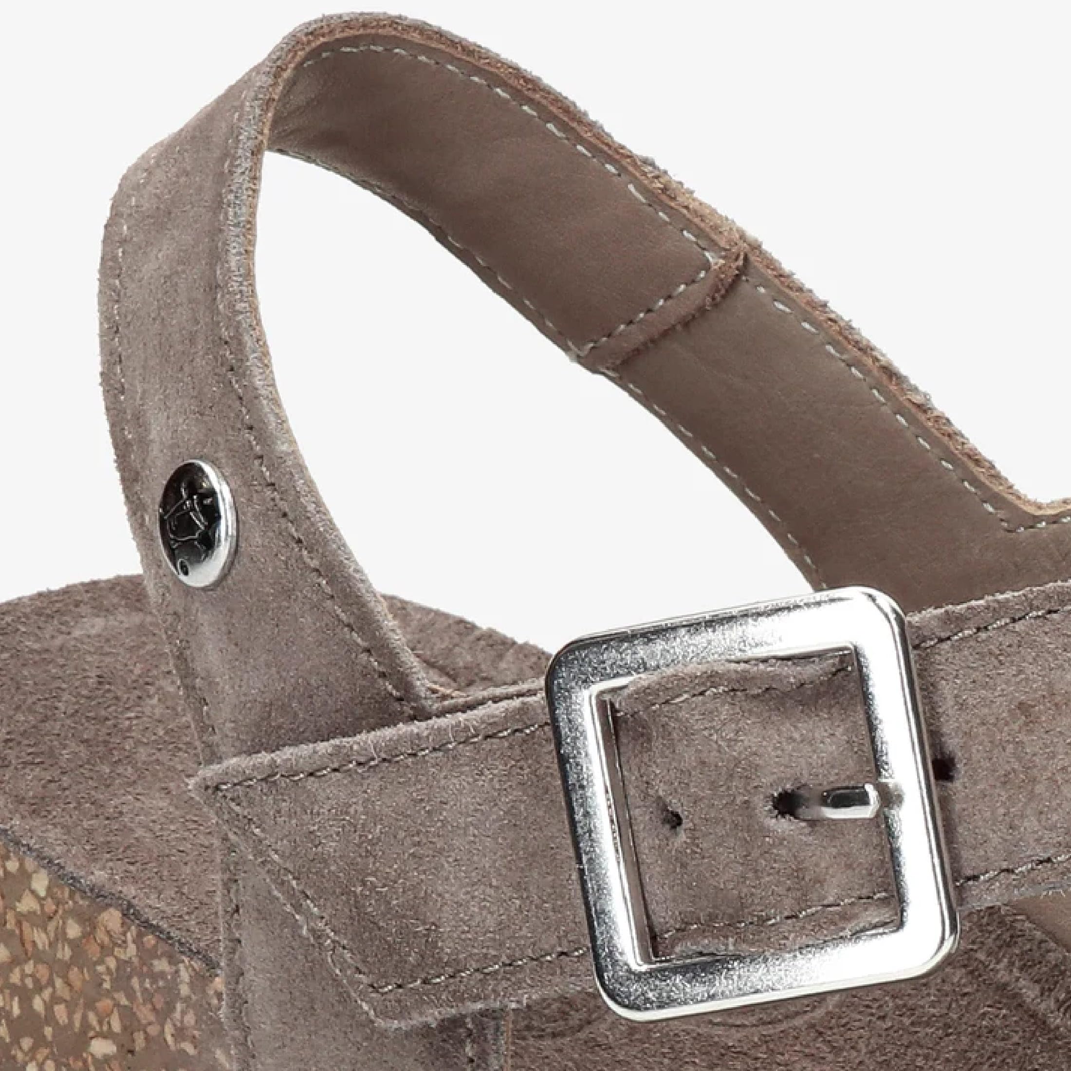 Panama Jack Sandalias de Cuña Sasha B6 Para Mujer, de Ante Gris Piedra, Estilo Alpargata de Verano.