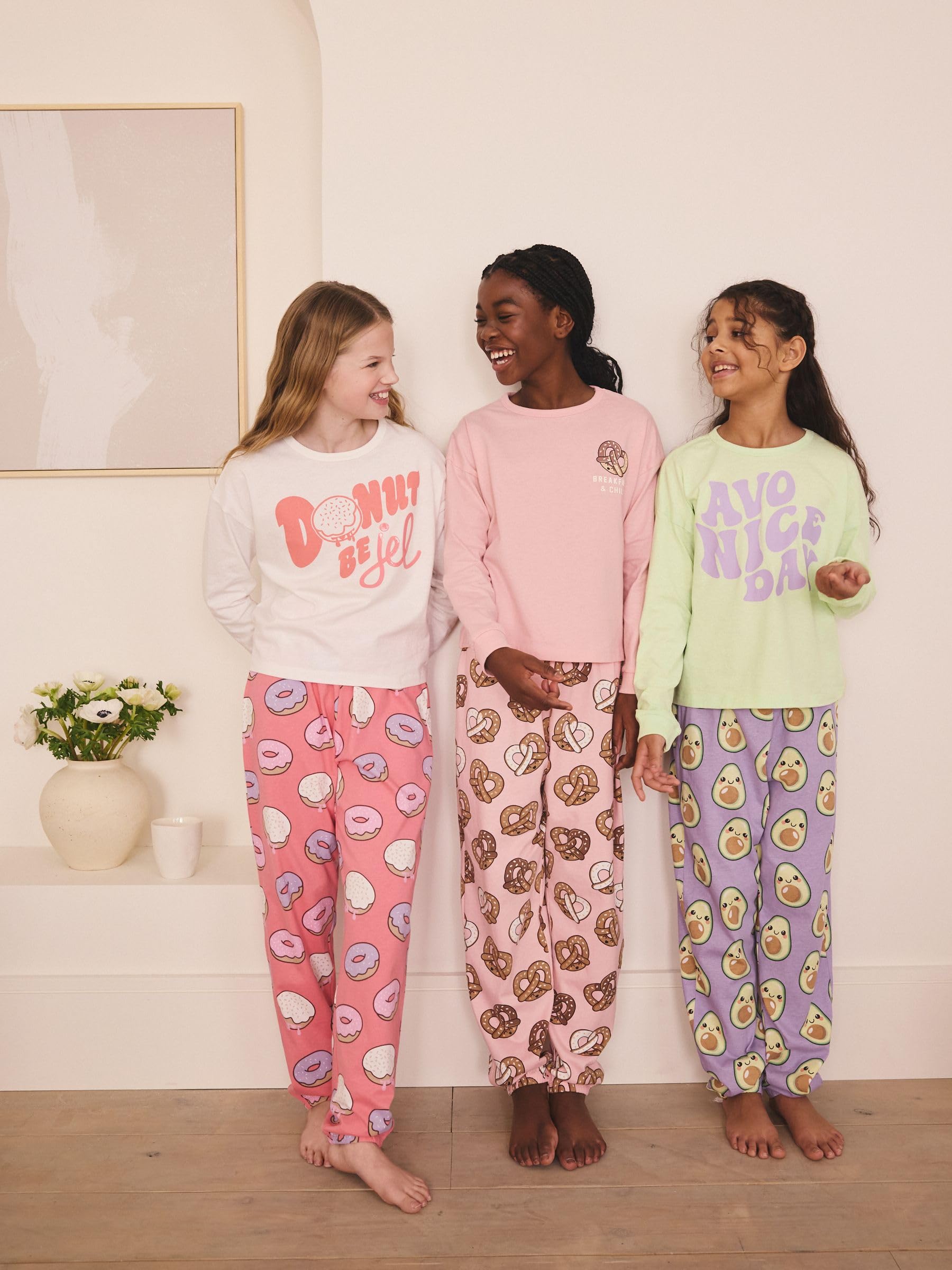 NEXT Mädchen Schlafanzug mit Jogginghose im 3er-Pack