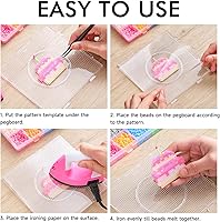 Vista 4 de INSCRAFT 28,000 cuentas mini fusibles, cuentas de 2.6 mm de 48 colores con 7 tableros de clavijas, 15 hojas de planchado, 2 pinzas, 2 papeles