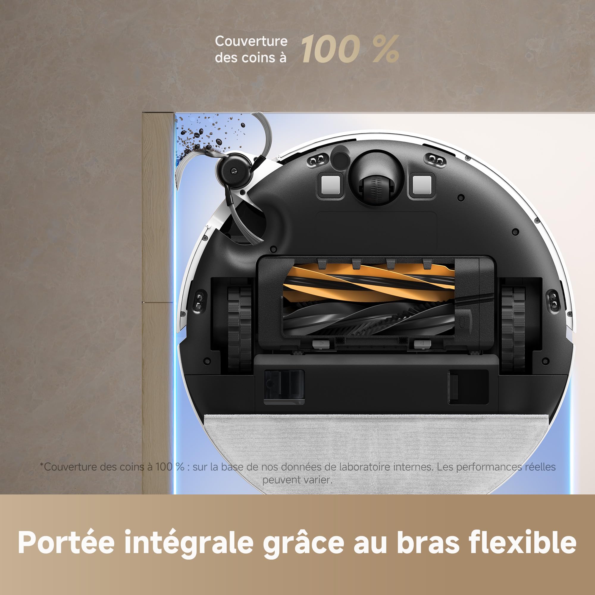 dreame D20 Pro Plus Robot Aspirateur 2-en-1, 13 000 Pa, Double Brosse, Auto-Vidage, Laser Navigation, Capteur Distance, Poils d’Animaux, Coins, Sols Durs & Tapis, Batterie 5200 mAh