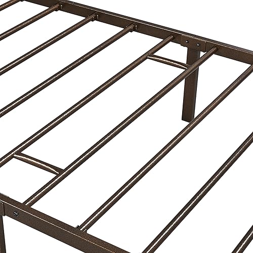 Miniatura 8 de Yaheetech - Base de cama, plataforma clásica de metal con cabecera y estribo - base de colchón con diseño floral para adultos, niñas, niños -