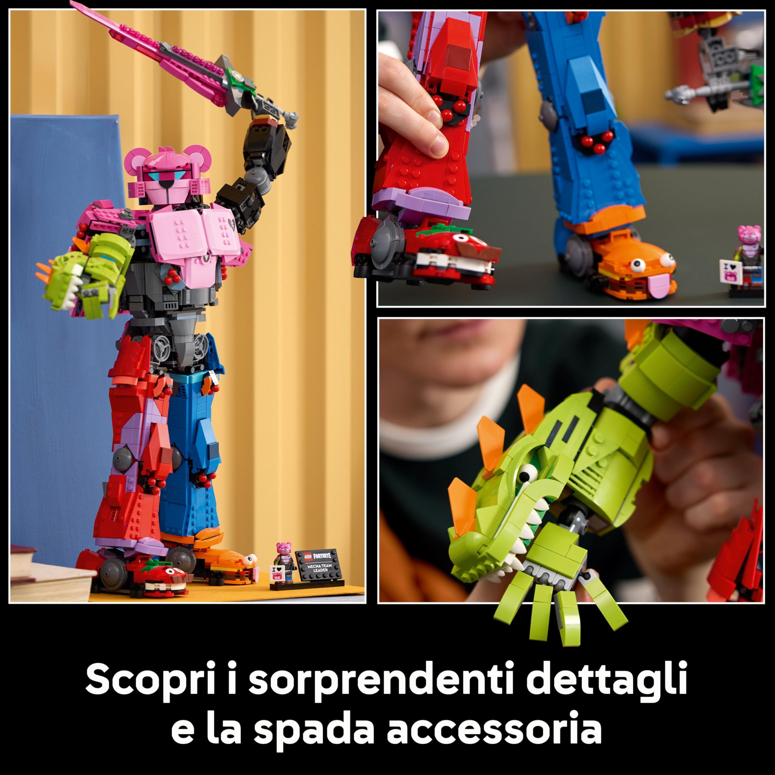 LEGO Fortnite Leader Squadra Mecha - Kit da Esposizione con Spada e Minifigure - Regalo da Collezione per Adulti Appassionati di Videogiochi - 77078, Mecha Team Leader 77078