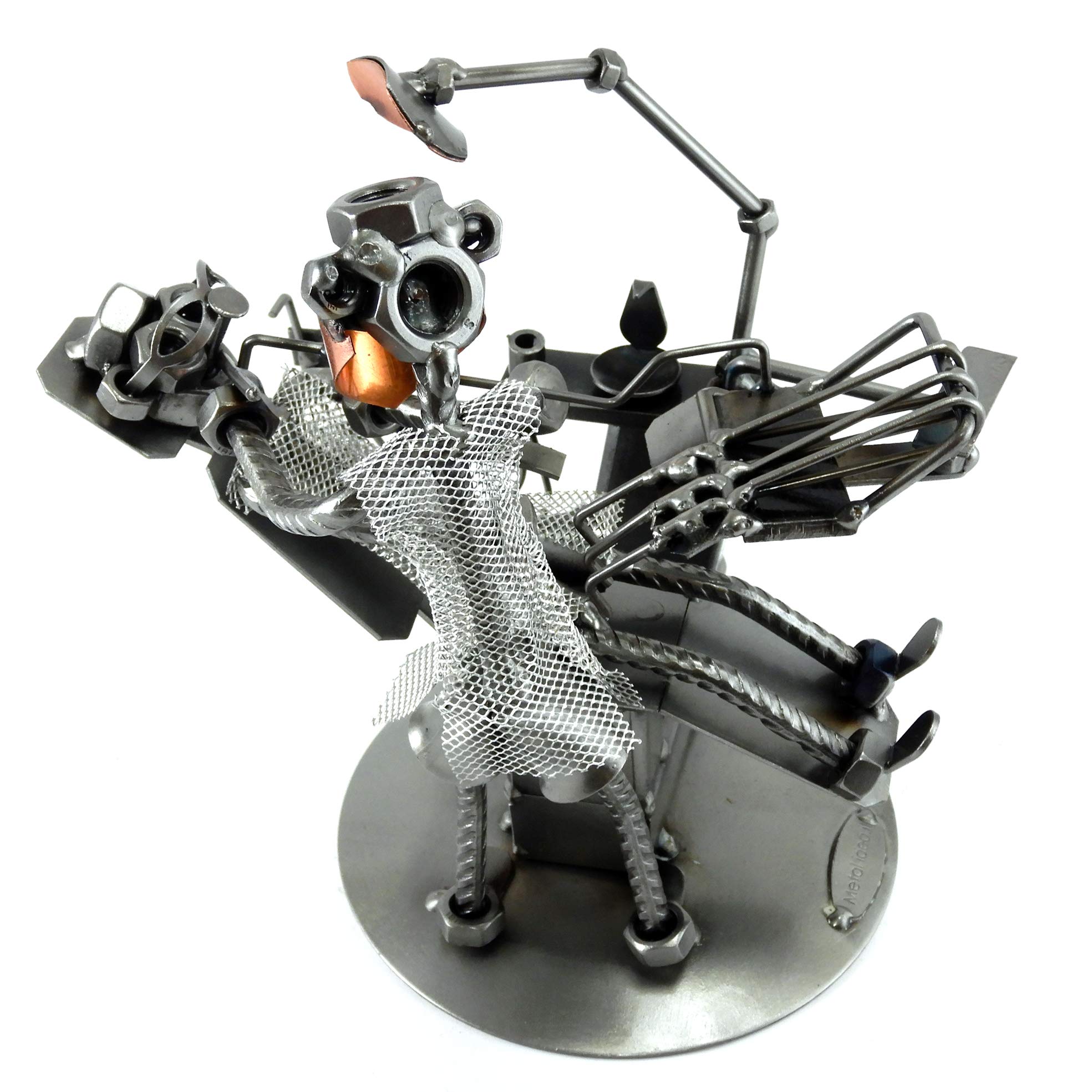DENTISTA CON PAZIENTE IN METALLO CON VITI BULLONI CHIODI DI METAL IDEA - IDEA REGALO ORIGINALE - 100% ARTIGIANALE - MADE IN ITALY - PERSONALIZZABILE