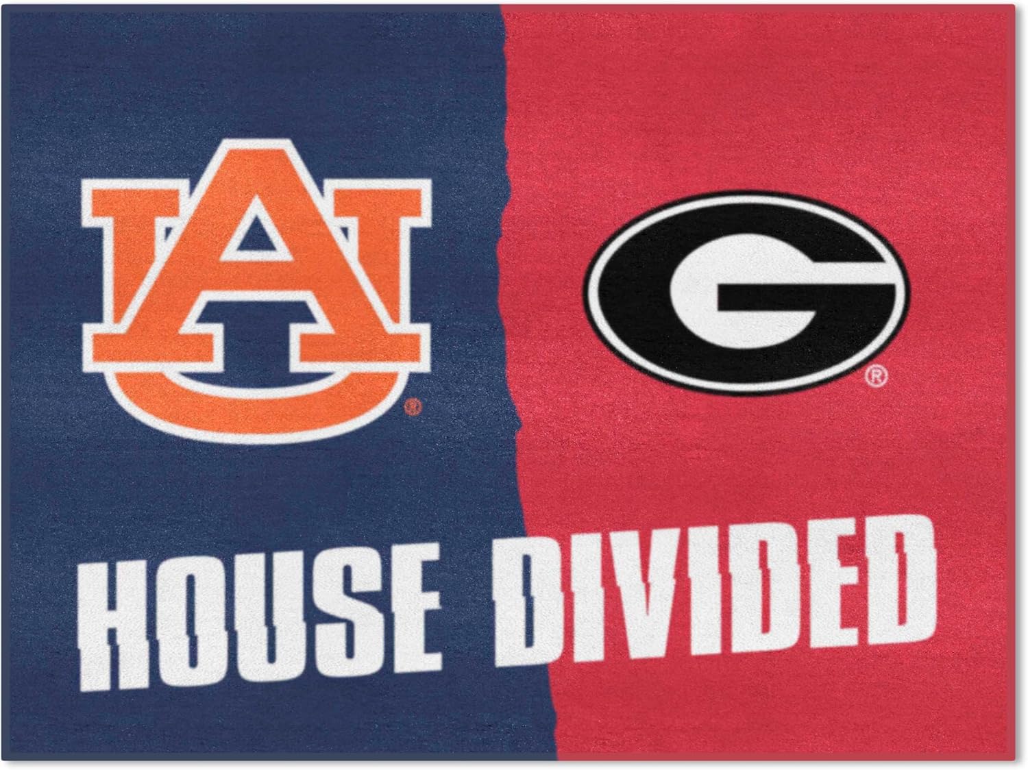 FANMATS 18894 NCAA House Divided Auburn/Georgia House Divided Mat