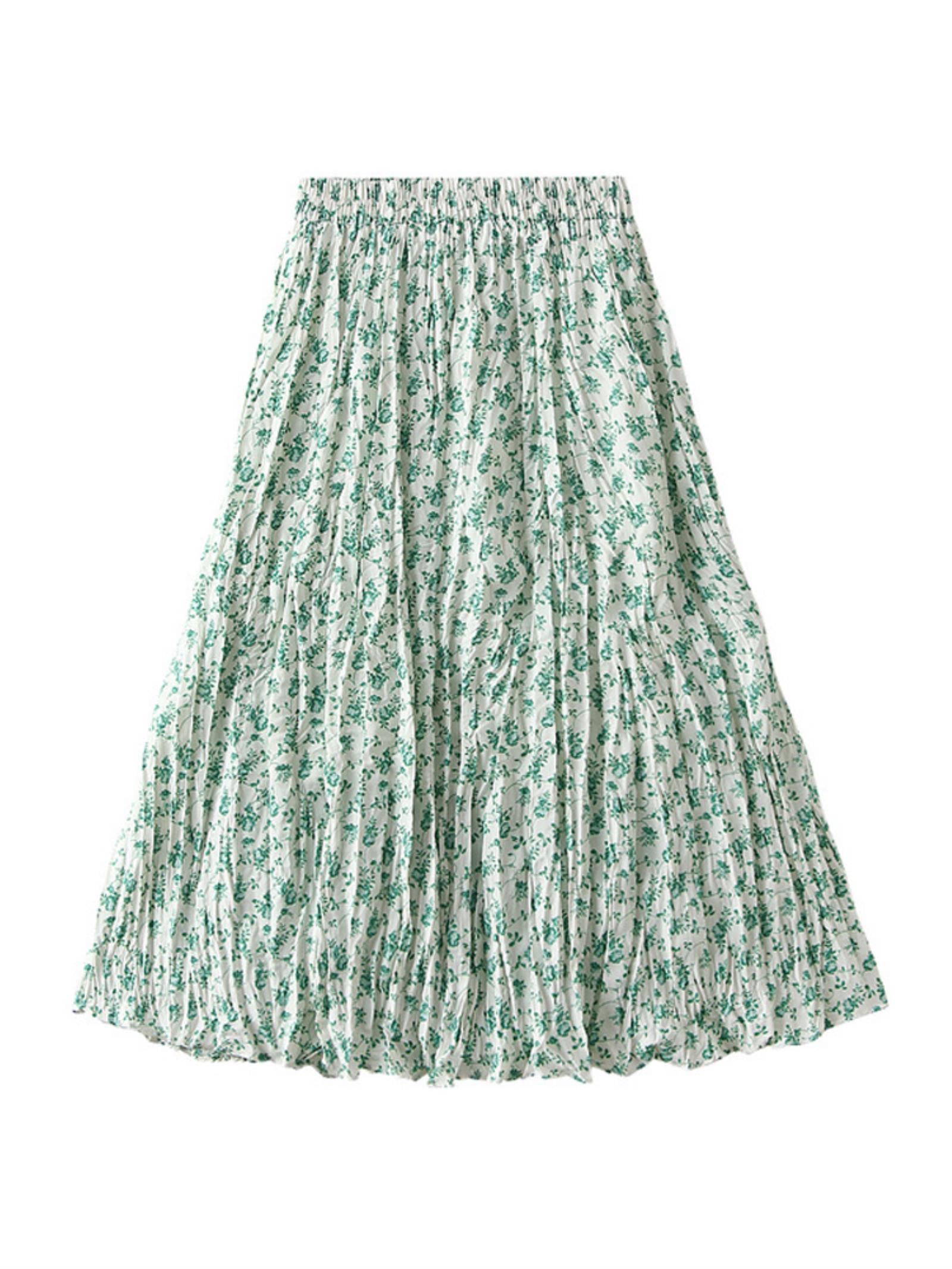 Gonna Gonna Floreale Stretch High Vita Gonna A-Line Chiffon Gonna Vintage Gonna A Pieghe da Donna