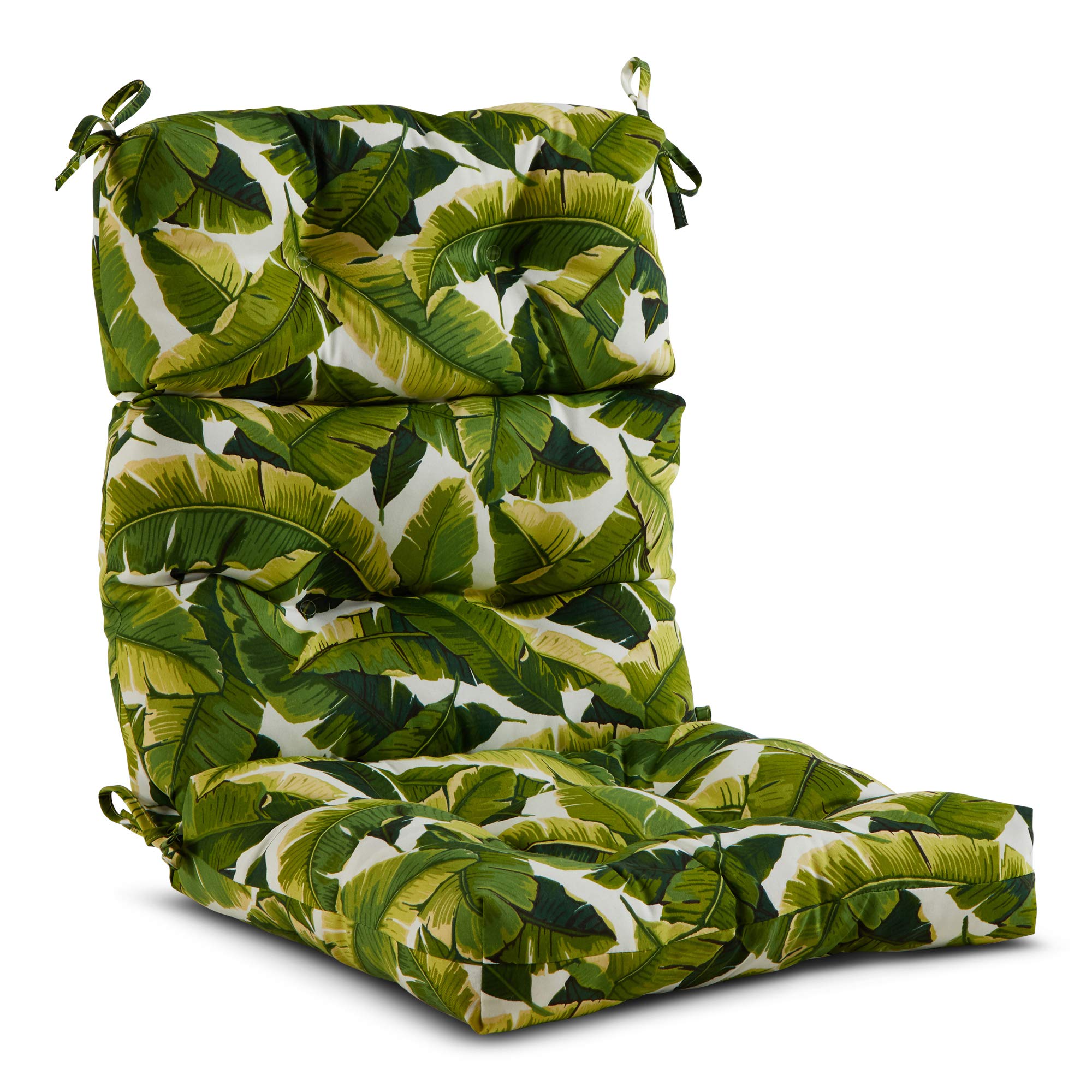 Greendale Home Fashions Tropical White 44'' x 22'' Outdoor High Back Chair Cushion