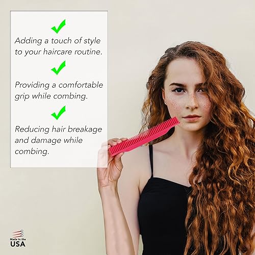 Miniatura 3 de Allegro Combs Peines de dientes anchos #70, peine de 3 filas de dientes anchos para cabello rizado, peine para cabello rizado, peine para estilistas