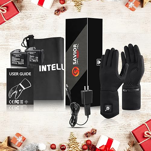 Miniatura 7 de SAVIOR HEAT Guantes térmicos para hombres y mujeres, guantes térmicos eléctricos con batería recargable, guantes cálidos de invierno, guantes