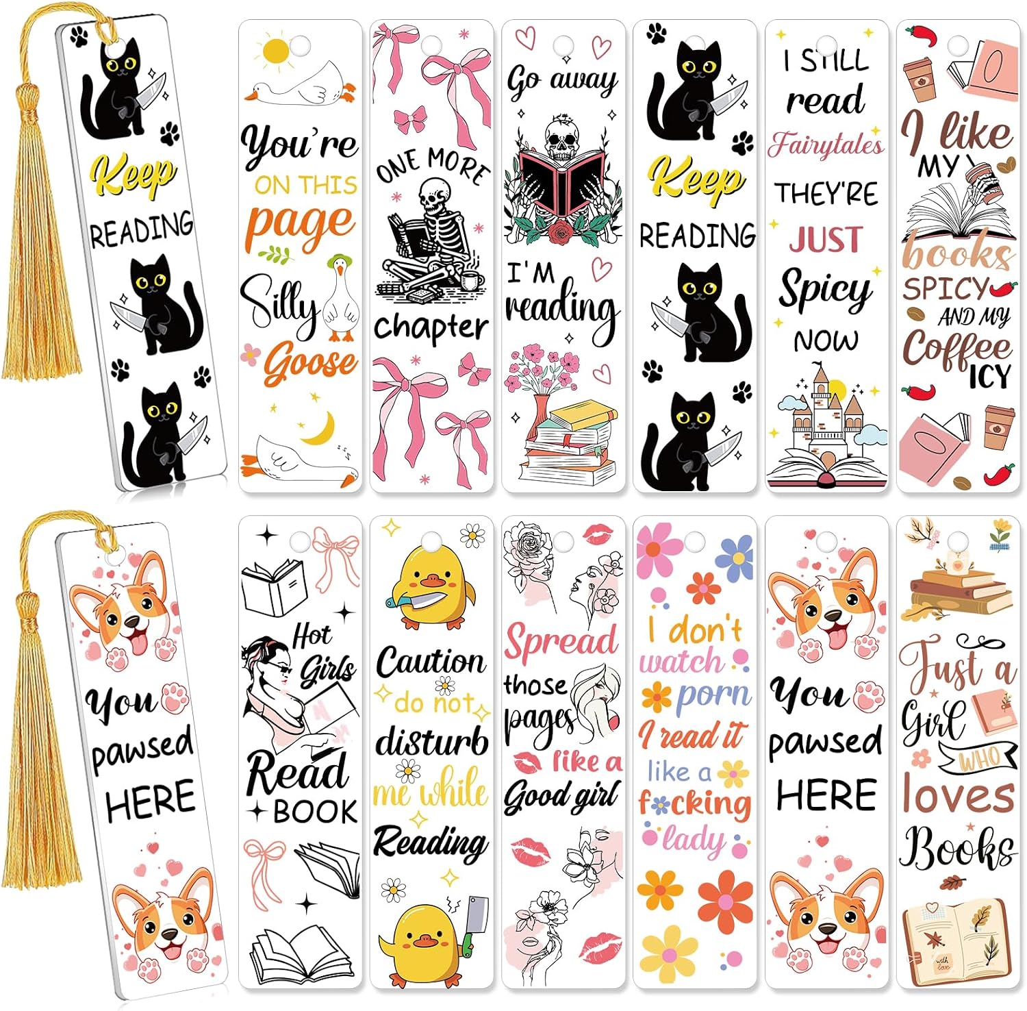 Amazon.com: AFRITEE Blank Acrylic Bookmark Stickers - 24 Pcs Funny ...