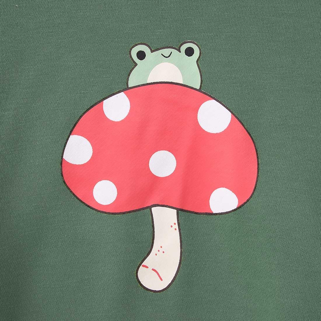 Girls Cute Mushroom Frog Sweatshirt Kawaii Long Sleeve Hoodie Pullover Tops with Pocket Kids Aesthetic Clothes 7-13Y - view 3