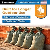 Vista 4 de Sandbaggy - Bolsas de arena vacías de polietileno con protección UV - Tamaño: 14" x 26" - Color: Verde - Grado militar (30 bolsas)